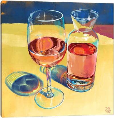 Rosè Wine Canvas Art Print - Very Berry