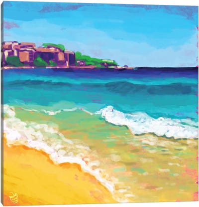 Sunny Beach Canvas Art Print - Very Berry