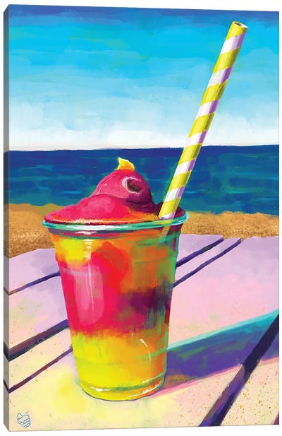 Sunny Slushie Canvas Art Print - Ice Cream & Popsicle Art