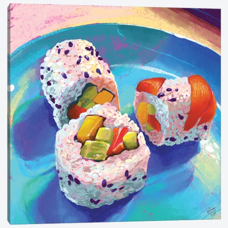Sushi II - Uramaki Set Canvas Print #VRB71} by Very Berry Canvas Artwork