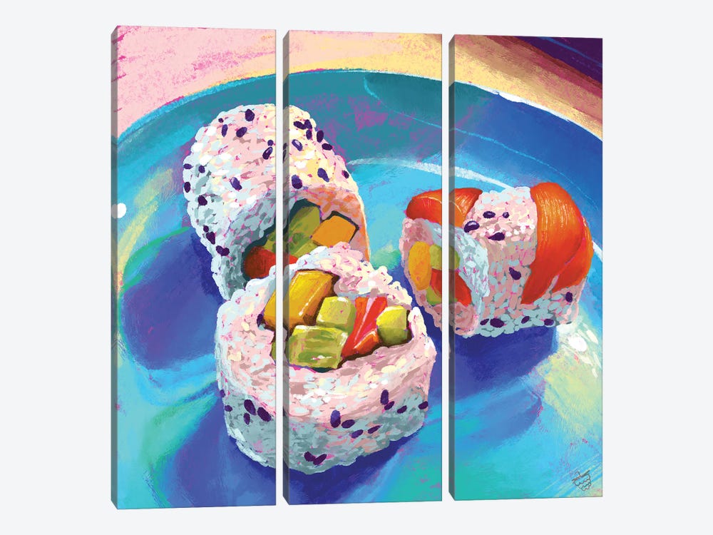 Sushi II - Uramaki Set by Very Berry 3-piece Canvas Wall Art