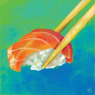 Nigiri Sushi by Very Berry framed canvas print