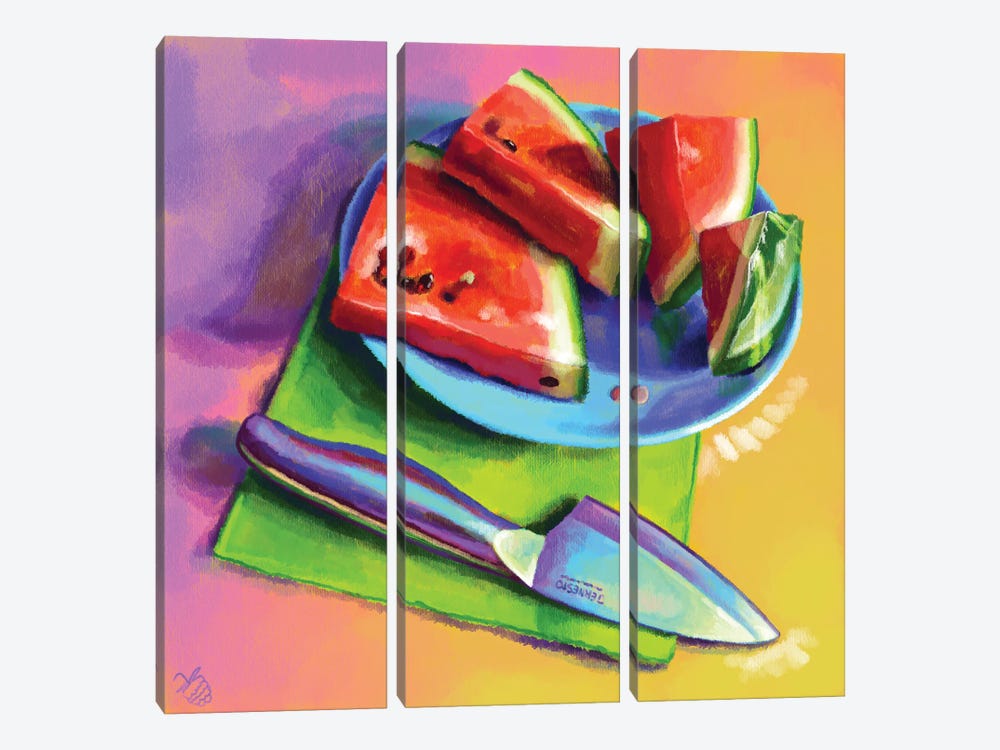 Watermelon Slices by Very Berry 3-piece Canvas Artwork