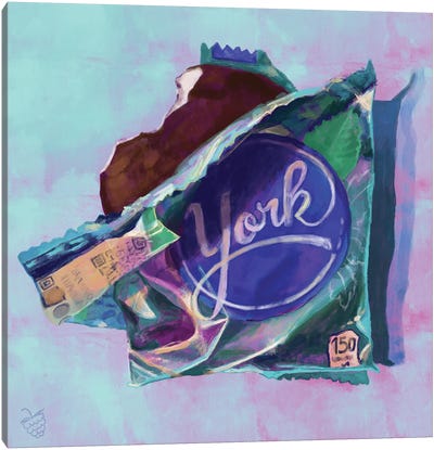 York Peppermint Pattie Canvas Art Print - Very Berry
