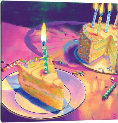Birthday Cake Canvas Art Print - Cake & Cupcake Art