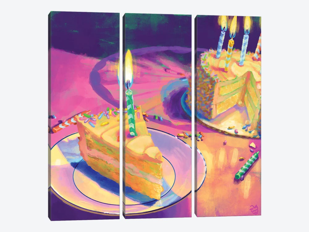 Birthday Cake by Very Berry 3-piece Canvas Wall Art