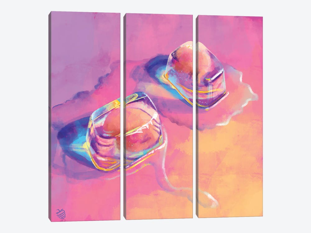 Melting Ice Cubes by Very Berry 3-piece Canvas Wall Art