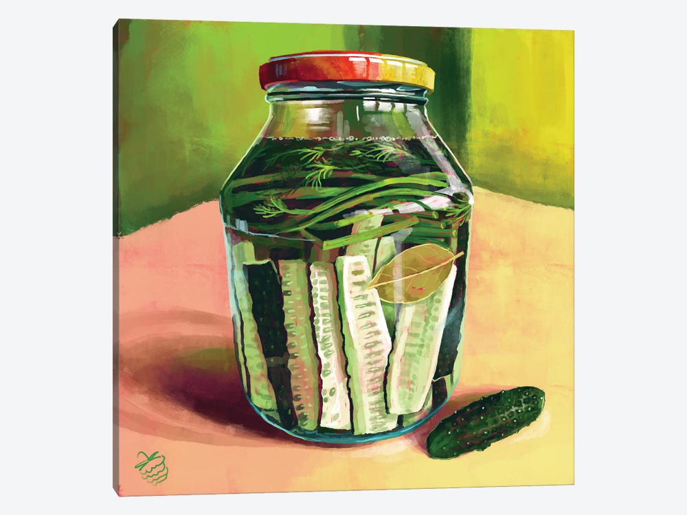 A Jar Of Pickles by Very Berry 1-piece Canvas Art Print