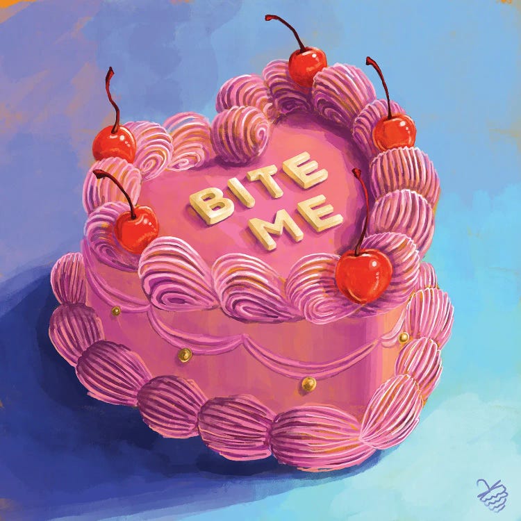 "Bite Me" Heart-Shaped Cake