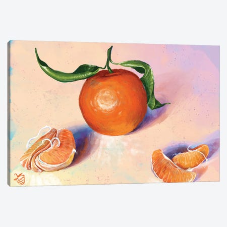 A Tangerine Study Canvas Print #VRB88} by Very Berry Canvas Print