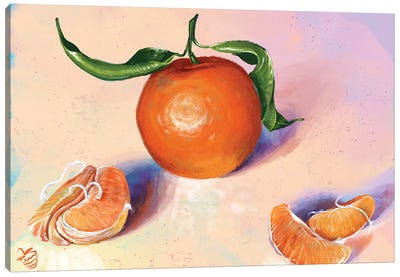 A Tangerine Study Canvas Art Print - Orange Art