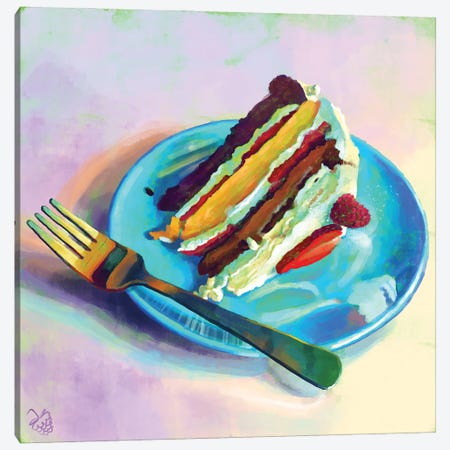 Berry And Cream Cake Canvas Print #VRB8} by Very Berry Canvas Artwork