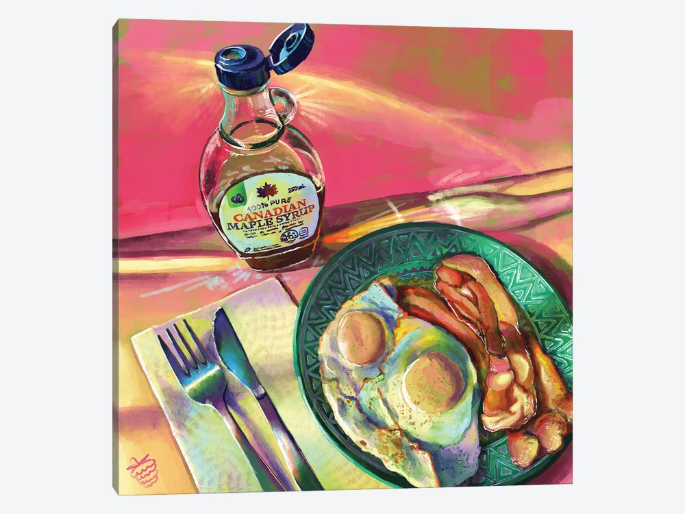 Eggs, Bacon And Maple Syrup by Very Berry 1-piece Canvas Art Print
