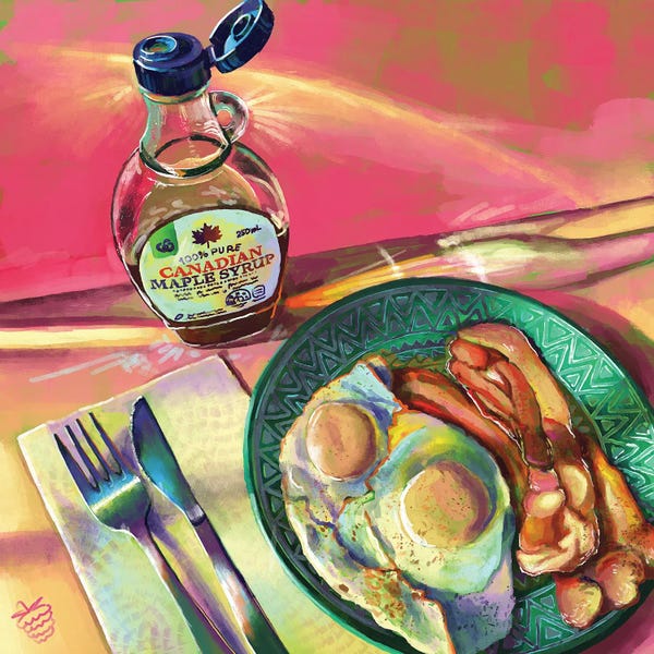 Eggs, Bacon And Maple Syrup