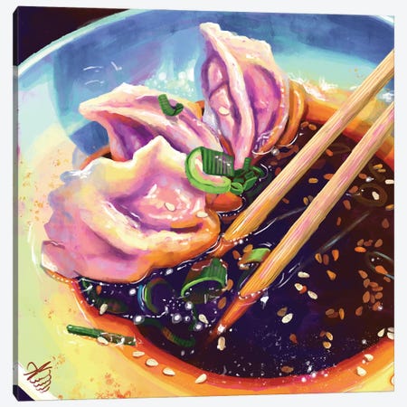 Dumplings In Chilli Oil Canvas Print #VRB93} by Very Berry Canvas Art