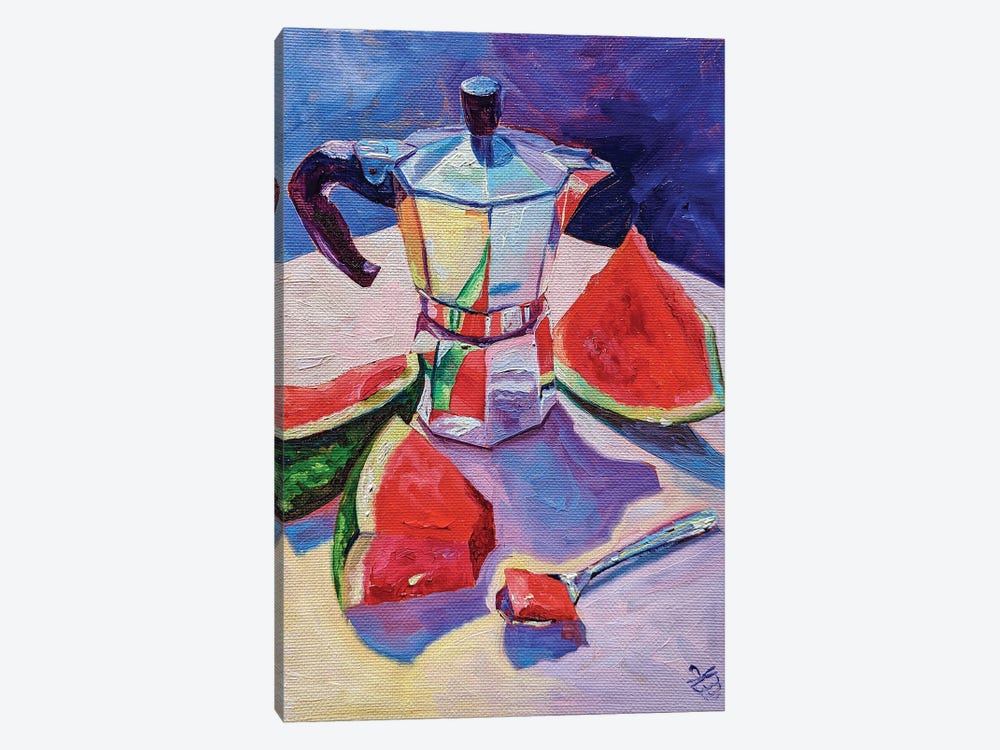 Moka Pot And Watermelons by Very Berry 1-piece Art Print