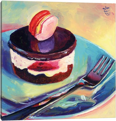 Macaron Cake Canvas Art Print - Very Berry