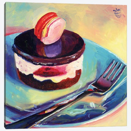 Macaron Cake Canvas Print #VRB95} by Very Berry Canvas Art Print