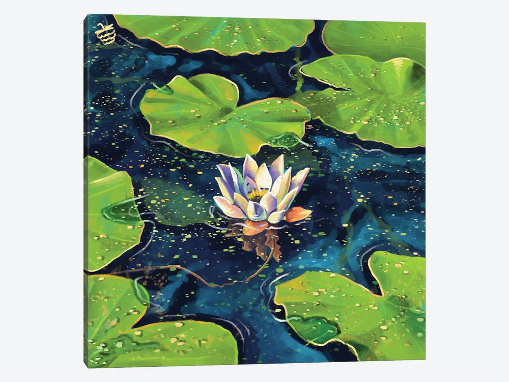 Water Lily In A Pond by Very Berry 1-piece Canvas Art