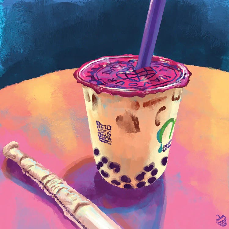 Boba Tea by Very Berry wall art