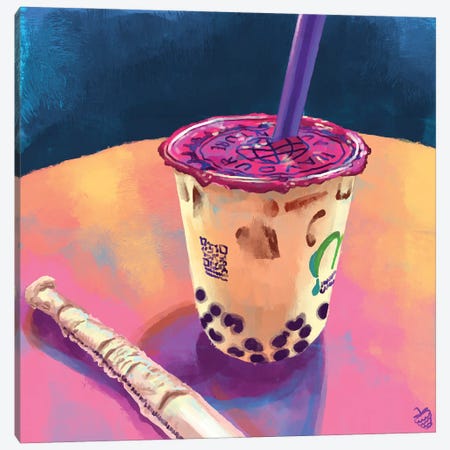 Boba Tea Canvas Print #VRB9} by Very Berry Canvas Artwork