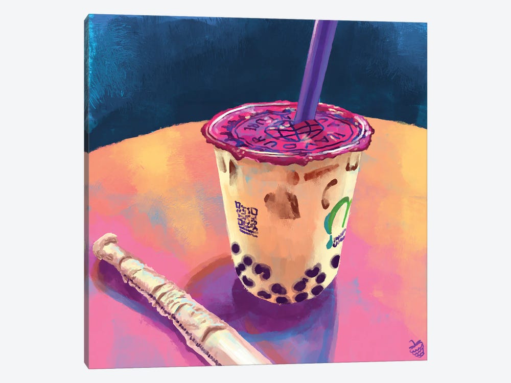 Boba Tea by Very Berry 1-piece Canvas Wall Art