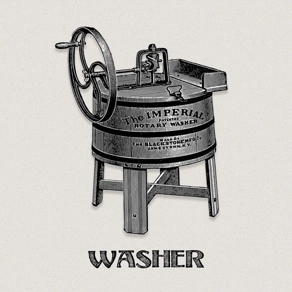 Equipment & Utensils: Laundry Day Washer by Val Rhodes
