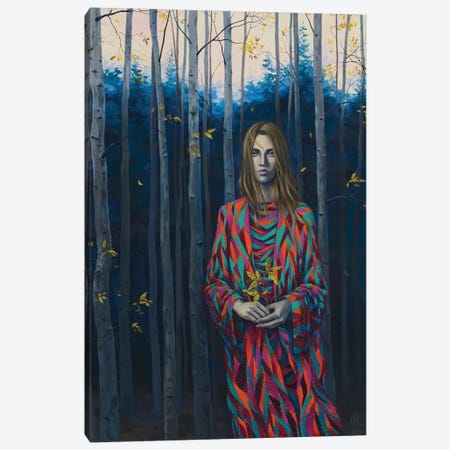 Blue Forest Wanderer Canvas Print #VRK15} by Vasilisa Romanenko Canvas Art