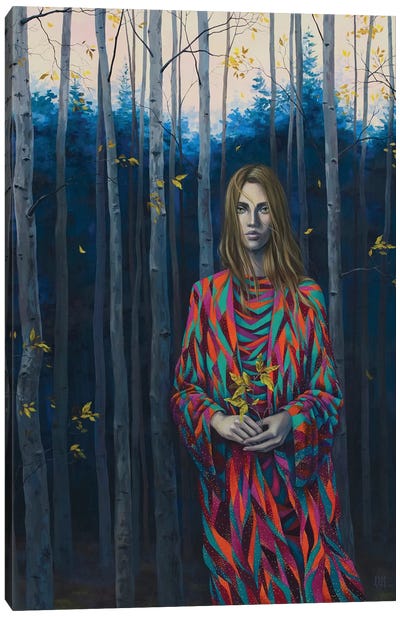 Blue Forest Wanderer Canvas Art Print - Vasilisa Romanenko