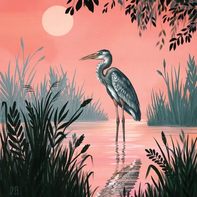Crane by Vasilisa Romanenko art print