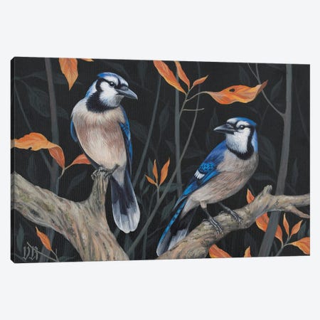 Blue Jays Canvas Print #VRK47} by Vasilisa Romanenko Art Print