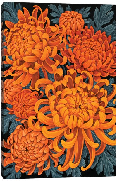 Chrysanthemums Canvas Art Print - Vasilisa Romanenko