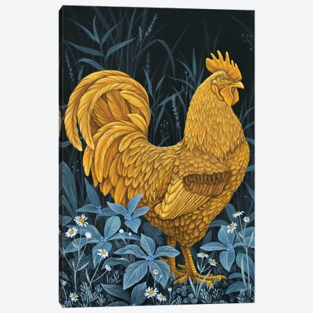 Golden Rooster Canvas Print #VRK63} by Vasilisa Romanenko Canvas Art