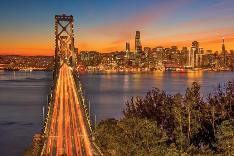 Bay Bridge And Evening Commute by John Gavrilis wall art