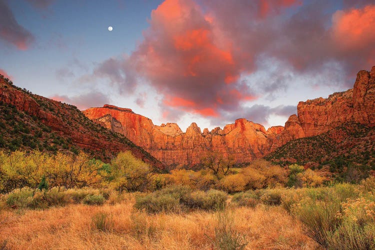 Temple Sunrise & Moon by John Gavrilis wall art