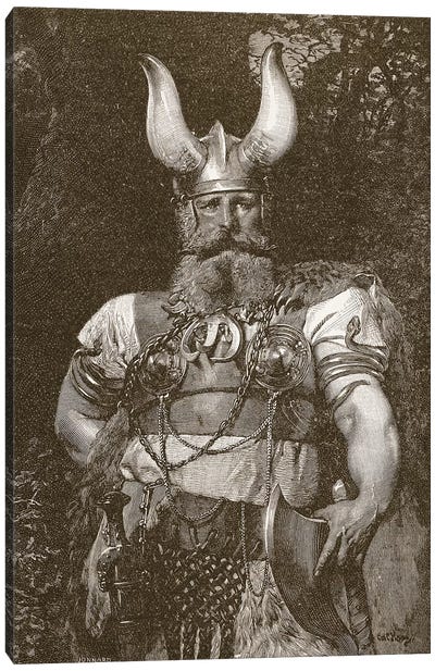 A Viking Chief, illustration from 'The Church of England: A History for the People', pub. c.1910 Canvas Art Print - Orientalism