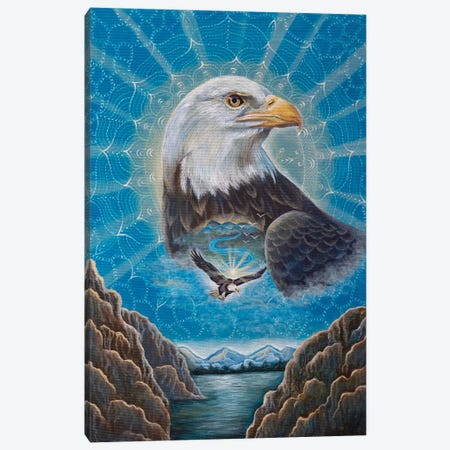 Bald Eagle Medicine Canvas Print #VRW13} by Verena Wild Art Print