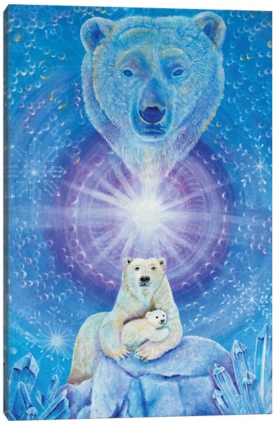 Polar Bear Canvas Art Print - Mandala Art