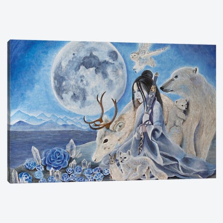Snow Moon Canvas Print #VRW35} by Verena Wild Canvas Art