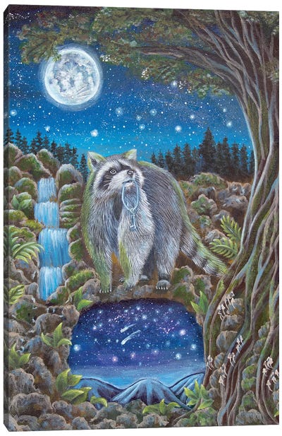The Invitation Canvas Art Print - Raccoon Art