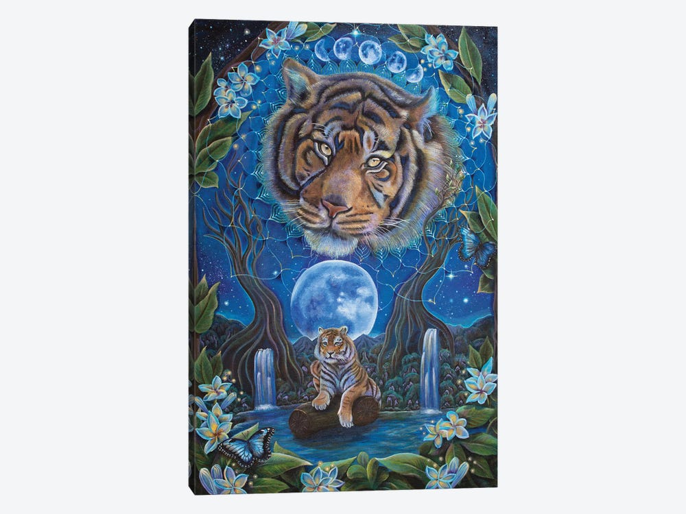 Tiger At Moonlight by Verena Wild 1-piece Canvas Print