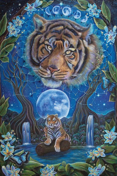 Tigers: Tiger At Moonlight by Verena Wild
