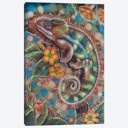 Chameleon Canvas Print #VRW61} by Verena Wild Canvas Wall Art