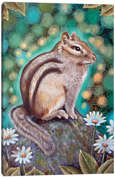 Chipmunk Canvas Art Print - Floral & Botanical Patterns