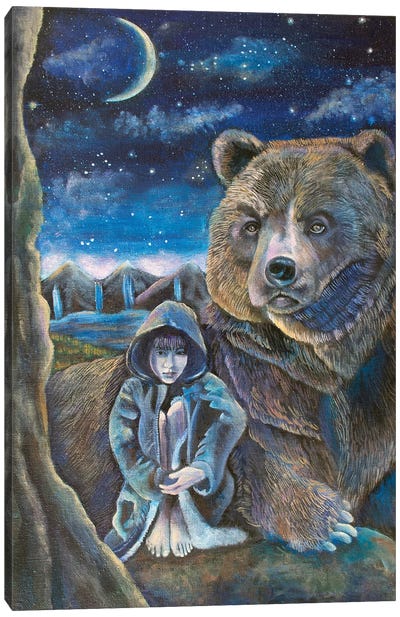 Shelter Canvas Art Print - Brown Bear Art