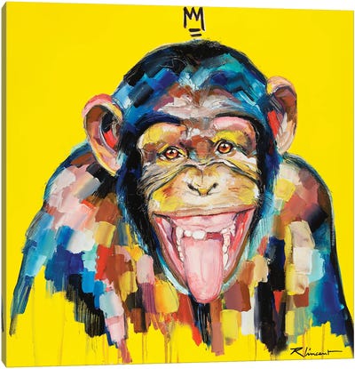 Funky Monkey Canvas Art Print - Expressive Street Art