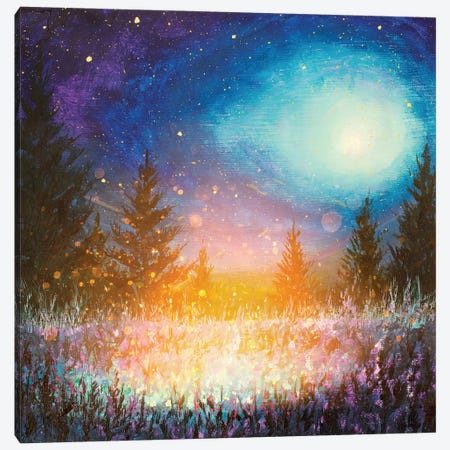 Night Fantasy Art Luminous Mystical Landscape Canvas Print #VRY1005} by Valery Rybakow Canvas Art