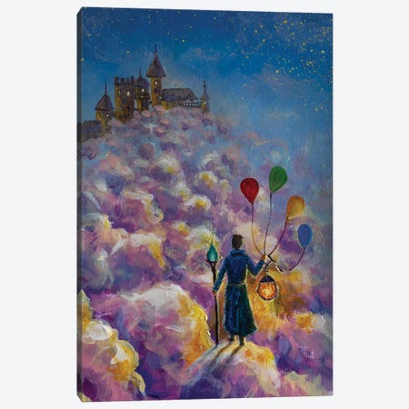 Sorcerer King Returns To His Magic Castle In Purple Clouds Canvas Print #VRY1017} by Valery Rybakow Art Print