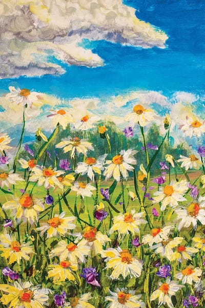 Landscapes In Bloom: Summer White Daisies by Valery Rybakow