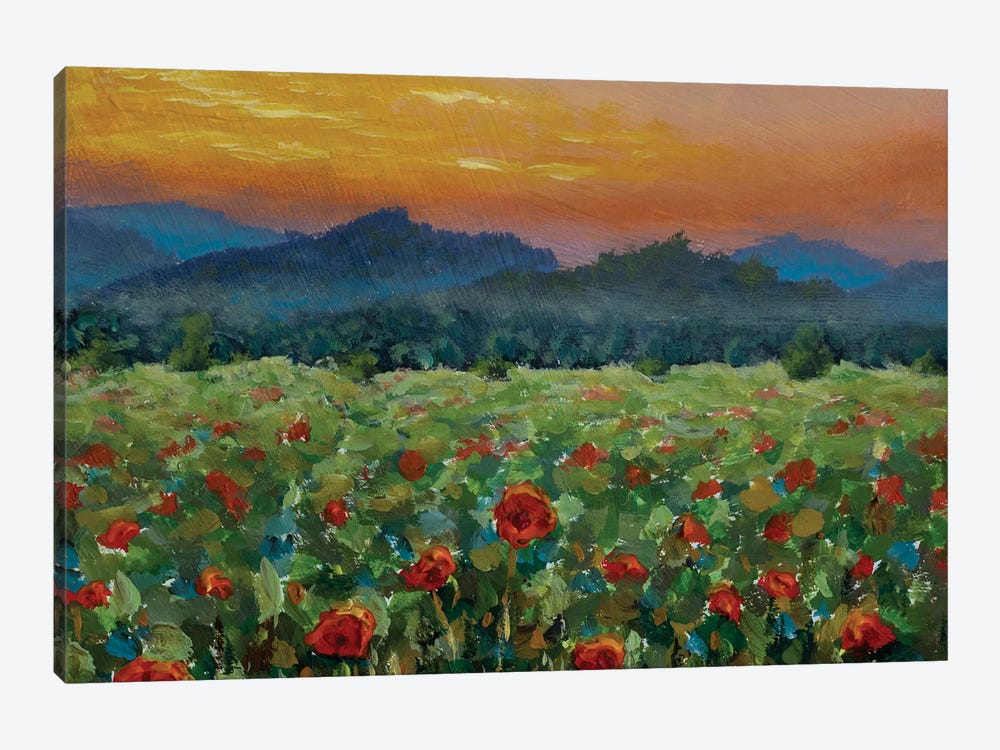 Beautiful Landscape Sunset Over The Mountains by Valery Rybakow 1-piece Canvas Artwork